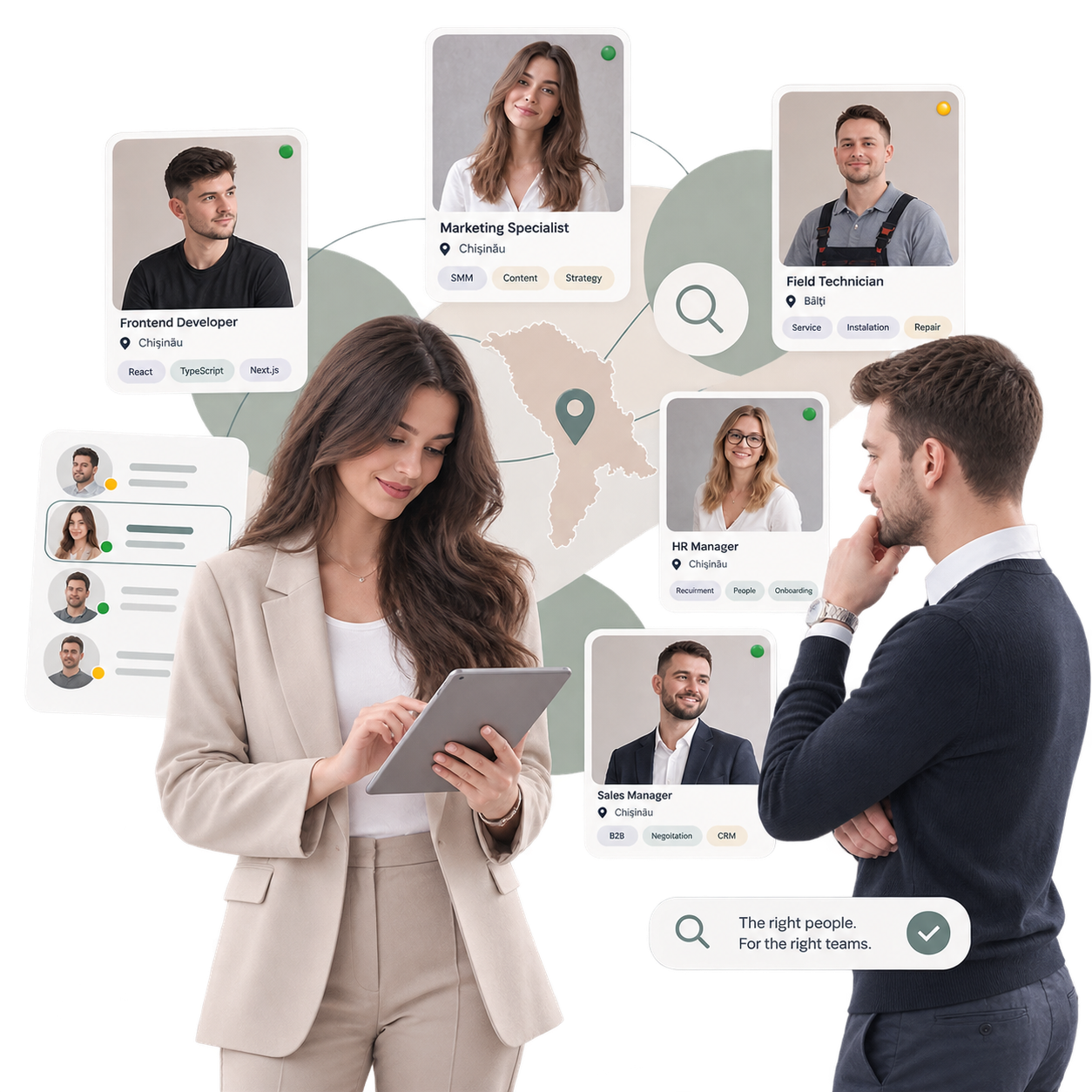 Discuție despre recrutare pentru o companie din Moldova